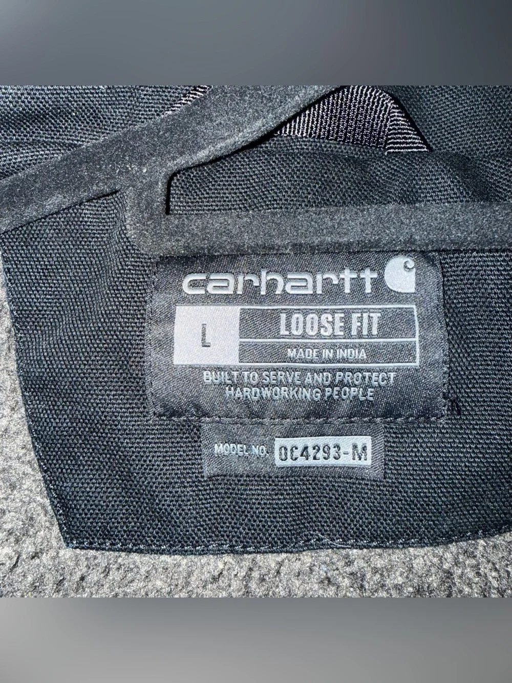 Carhartt Black Loose Fit Jacket with Logo Label